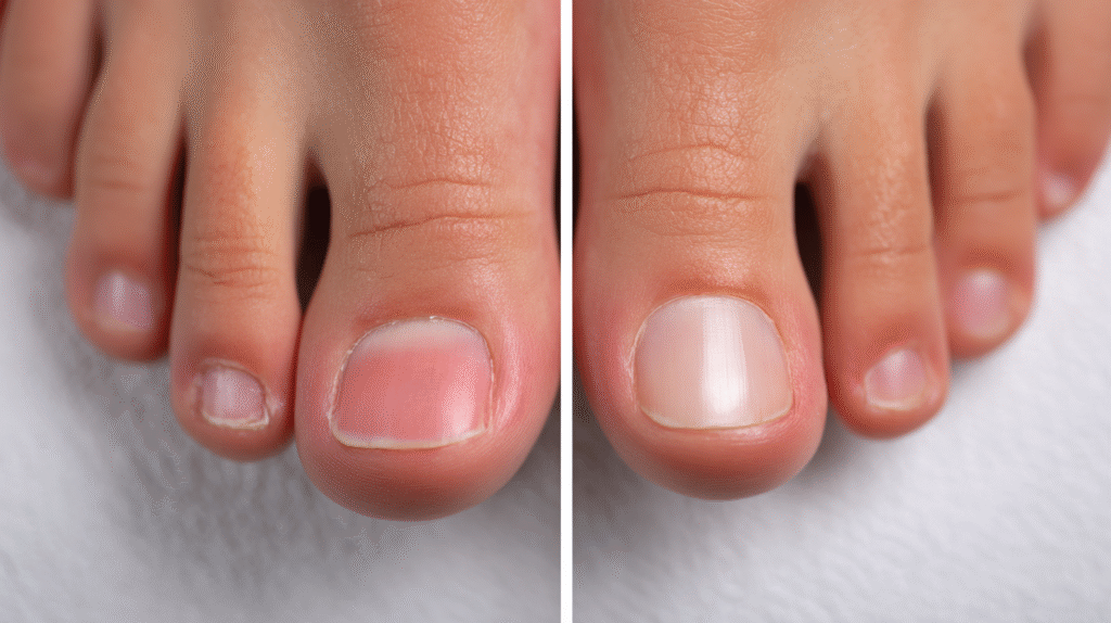 내성발톱 원인 등 자주 묻는 질문 TOP 10 4 내성발톱 원인을 처음부터 예방하기 위해 보여주는 충근발톱 증상모습